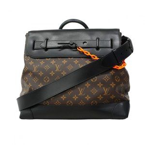Louis Vuitton Monogram Macassar Steamer XS Handbag M80327 Brown/Black Men's